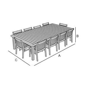 Housse de protection sur-mesure table de jardin rectangulaire