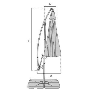 Housse de protection imperméable sur mesure pour parasol deporté