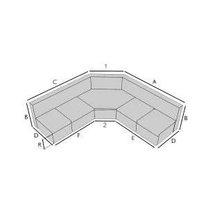 Housse de protection imperméable sur mesure pour canapé en L arrondi