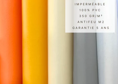 Coloris de la Gamme Extreme : orange, jeune, creme , gris, blanc