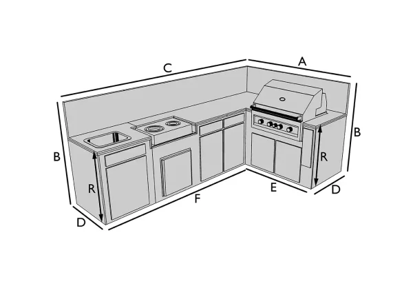 Bâche de protection pour cuisne d'angle