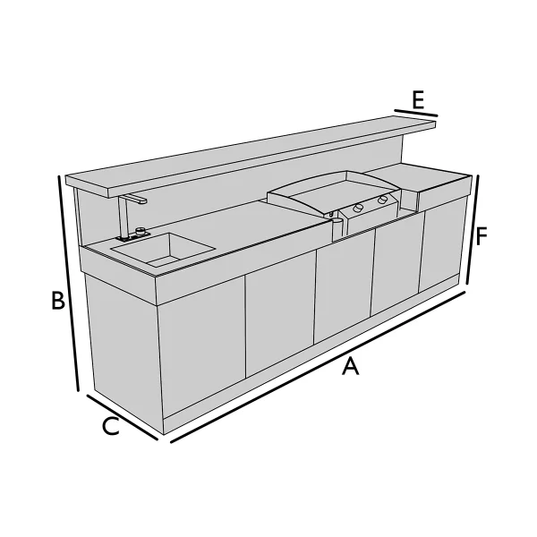 Housse pour cuisine avec bar