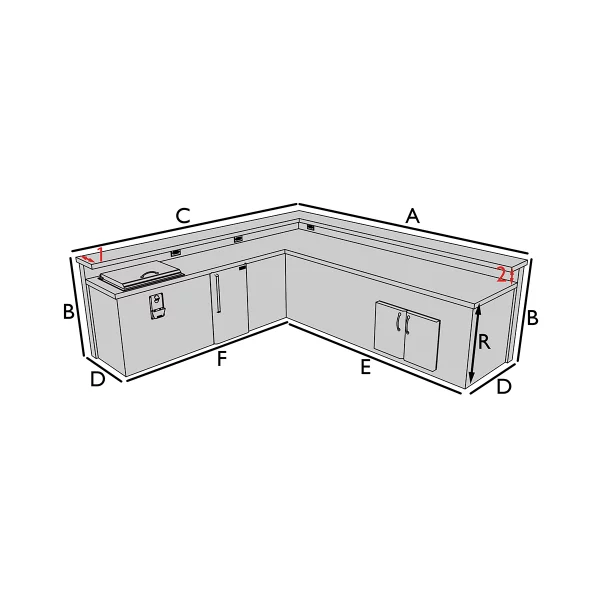 Bâche de protection sur mesure pour cuisne avec bar