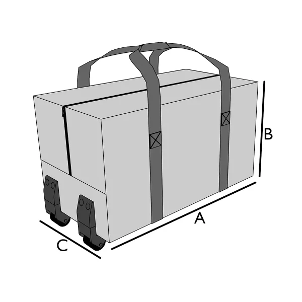 Sac de transport avec 2 roulettes - Zip central