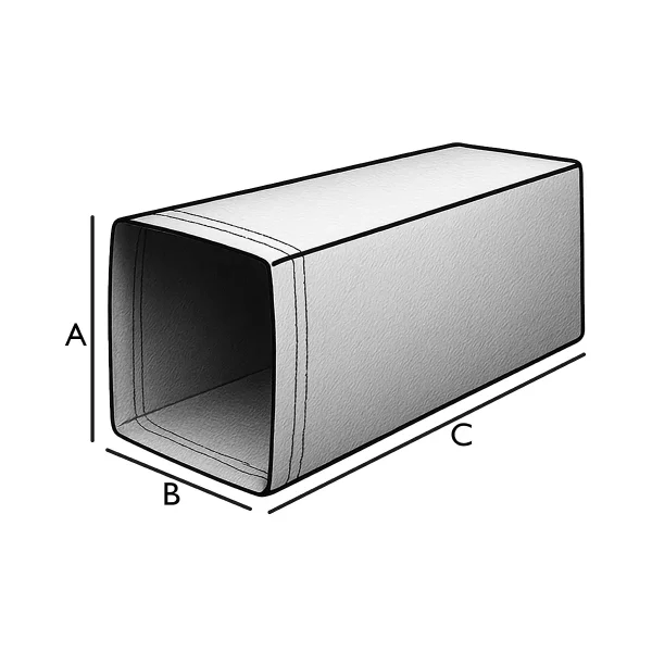 Tuyau souple en bâche PVC – Sortie de trémie, carré, rectangulaire