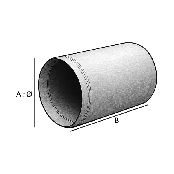 Tuyau souple en bâche PVC – Sortie de trémie, cylindre