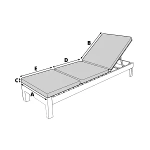 Coussin sur mesure pour chaise longue 3 parties