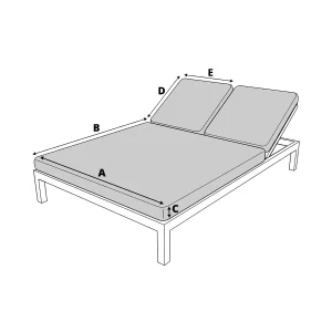 Matelas pour bain de soleil double 2 places