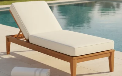 Coussin chaise longue sur mesure, confort au bord de l&rsquo;eau