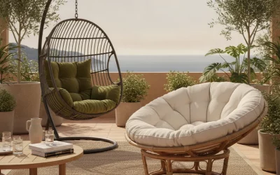 Coussin rond sur mesure pour fauteuil suspendu et papasan