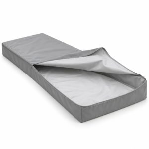 Housse intégrale de matelas ouverte en PU gris, sans mousse — visuel de présentation