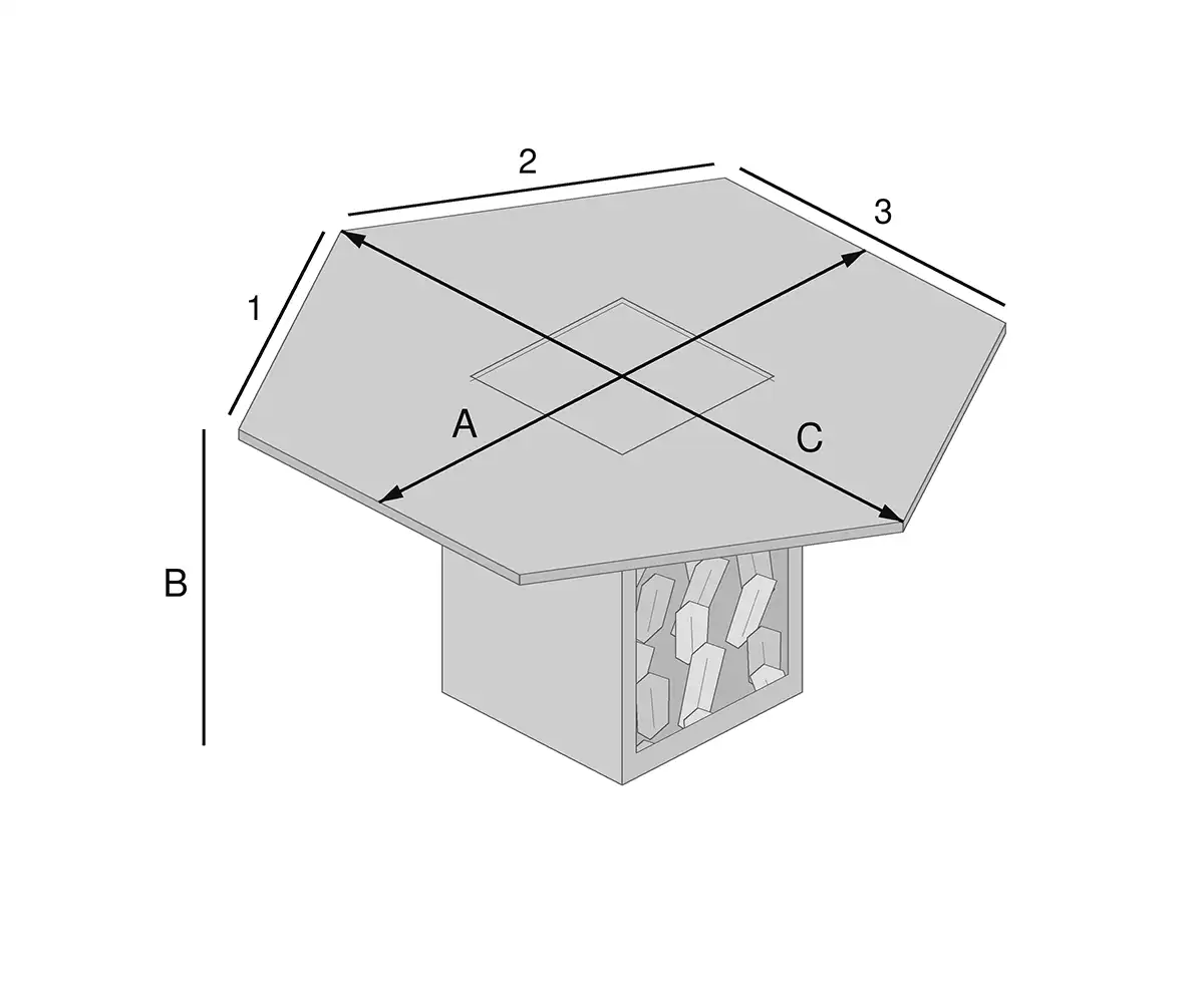 Housse de braséro hexagonal sur mesure
