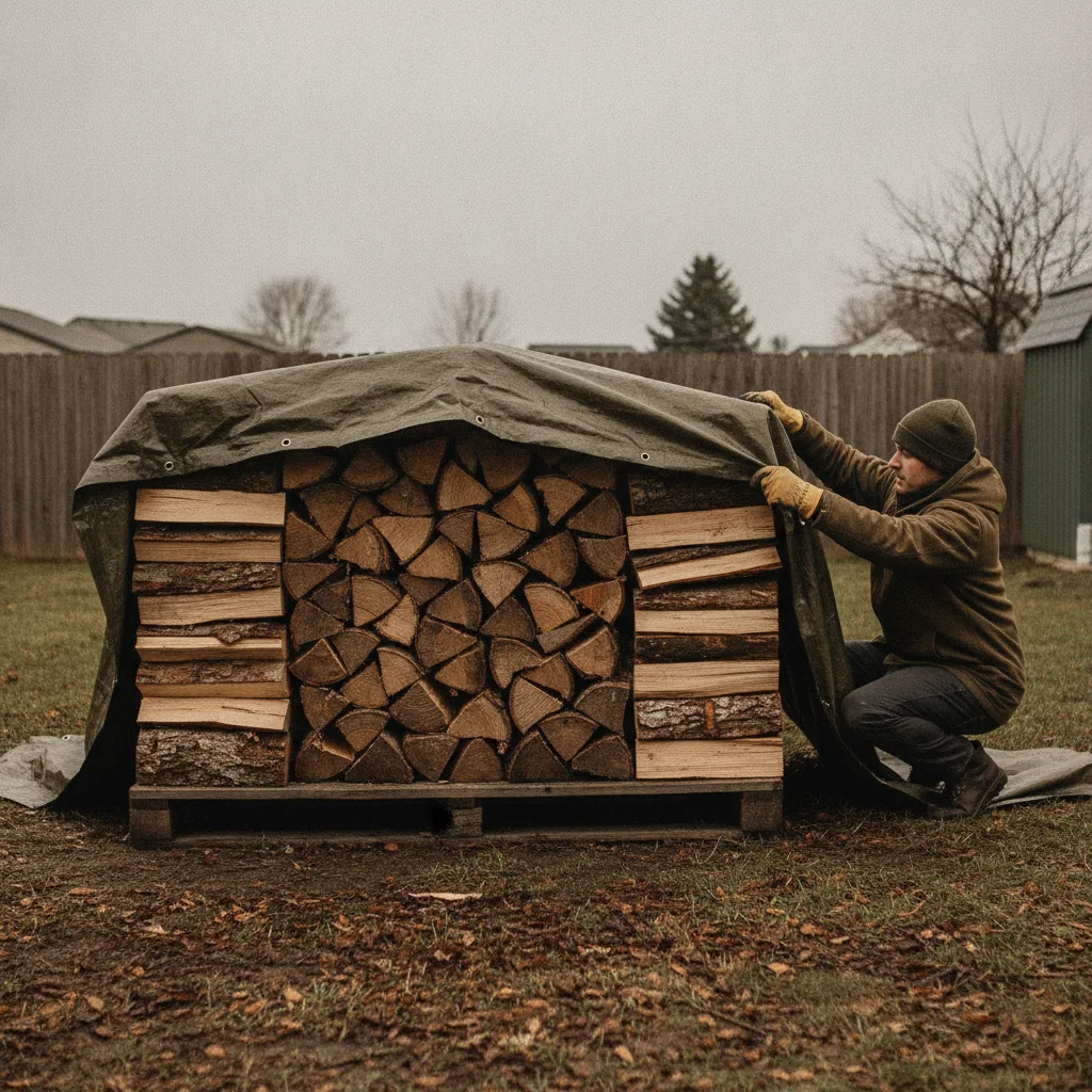 bâche pour bois de chauffage