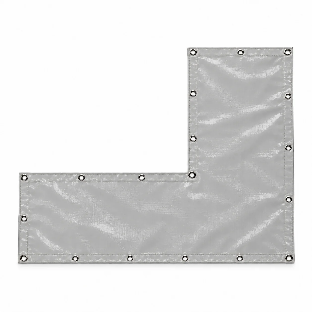 Bâche PVC forme l — branche à droite grise