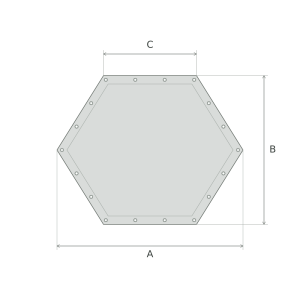Bâche plate PVC hexagone symétrique sur mesure
