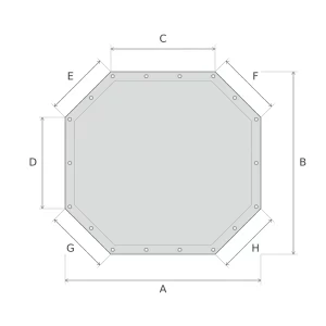 Bâche plate PVC octogonale symétrique sur mesure