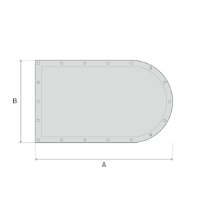 Bâche plate PVC rectangle à extrémité arrondie sur mesure
