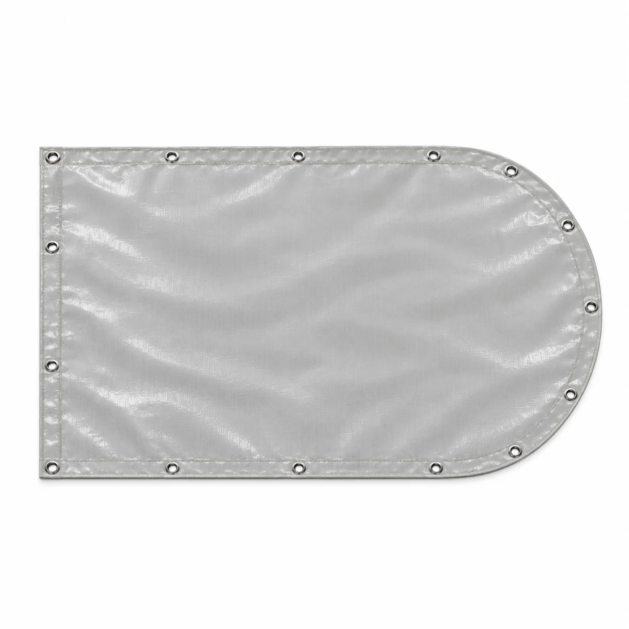 Bâche PVC rectangle à extrémité arrondie grise
