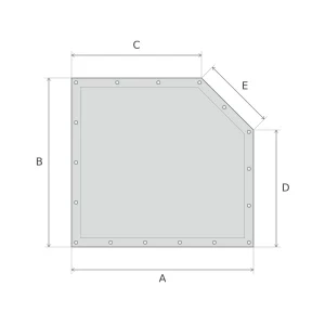 Bâche plate PVC rectangulaire à coin coupé droit sur mesure