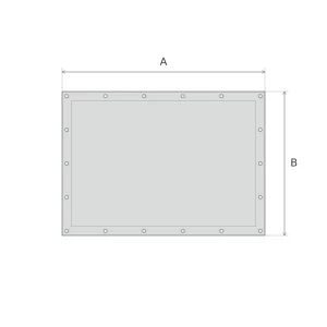 Schéma de bâche PVC rectangulaire ou carrée sur mesure, longueur A et largeur B