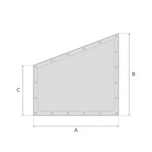 Bâche plate PVC trapèze rectangle sur mesure