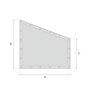 Bâche plate PVC trapèze à angle droit sur mesure